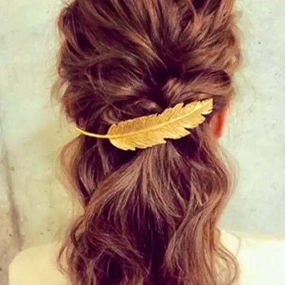 🔵𝟲𝟱%𝗢𝗙𝗙 𝗯𝘂𝗻𝗱𝗹𝗲𝘀 𝟯+🔵NEW Large Textured Feather Bohemian Barrette - Picture 10 of 14